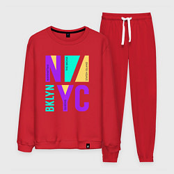 Костюм хлопковый мужской Районы в городе Нью-Йорк, цвет: красный