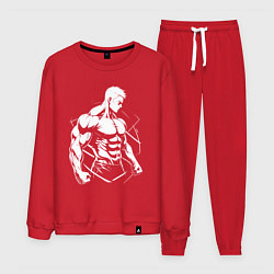 Костюм хлопковый мужской Мускулистый аниме, цвет: красный