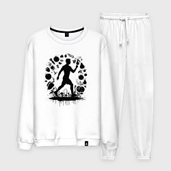 Костюм хлопковый мужской Бег и здоровое питание, цвет: белый