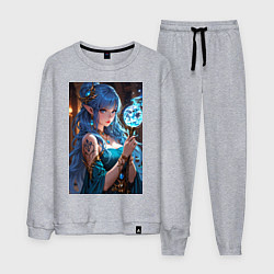 Мужской костюм Прекрасная эльийка-маг с посохом