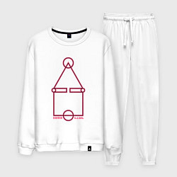 Костюм хлопковый мужской Стиль игры в кальмара, цвет: белый