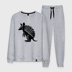 Костюм хлопковый мужской Черный броненосец, цвет: меланж