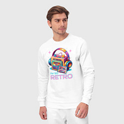 Костюм хлопковый мужской Кассетный плеер, цвет: белый — фото 2