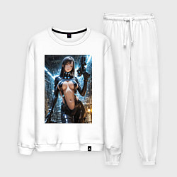 Костюм хлопковый мужской Рэйка Шимохира в костюме Gantz:O, цвет: белый