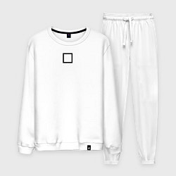 Костюм хлопковый мужской Игра в кальмара квадрат белая, цвет: белый