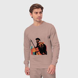 Костюм хлопковый мужской Спартанец поп-арт, цвет: пыльно-розовый — фото 2