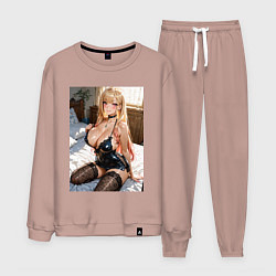 Костюм хлопковый мужской Марин Китагава наряде гламурной фифы, цвет: пыльно-розовый