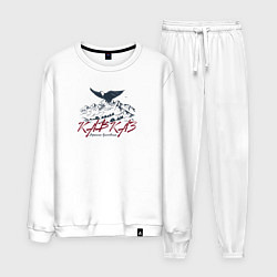 Костюм хлопковый мужской Кавказ Вершины вдохновения, цвет: белый