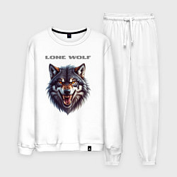 Костюм хлопковый мужской Lone wolf, цвет: белый