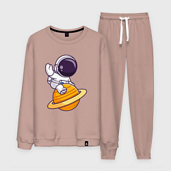Костюм хлопковый мужской На Сатурне, цвет: пыльно-розовый