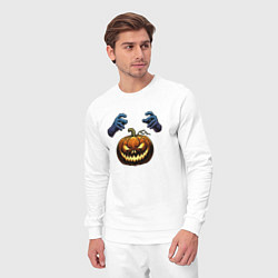 Костюм хлопковый мужской Зловещая лампа Джека, цвет: белый — фото 2