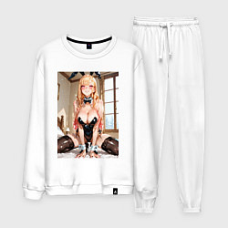 Костюм хлопковый мужской Марин Китагава косплей с ушками, цвет: белый