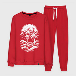 Мужской костюм Тропический закат: горы, пальмы и море