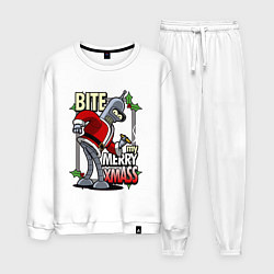 Костюм хлопковый мужской Bender - bite my xmaas, цвет: белый