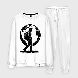 Костюм хлопковый мужской Путешественник мира, цвет: белый