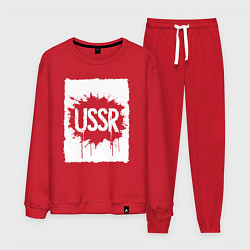 Костюм хлопковый мужской СССР в стиле граффити, цвет: красный