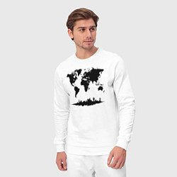 Костюм хлопковый мужской Мир в тени города, цвет: белый — фото 2