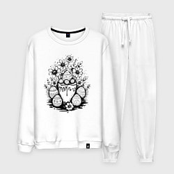 Костюм хлопковый мужской Пасхальный букет с яйцами, цвет: белый