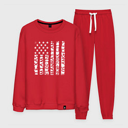 Костюм хлопковый мужской USA style, цвет: красный