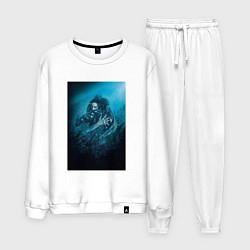 Костюм хлопковый мужской Форма воды, цвет: белый