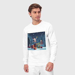 Костюм хлопковый мужской Дед Морозио и Принцесса Снегурочка: вперёд за звёз, цвет: белый — фото 2