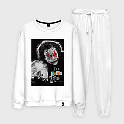 Костюм хлопковый мужской Темный рыцарь постер, цвет: белый