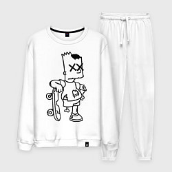 Костюм хлопковый мужской Bart Simpsons Zombie, цвет: белый