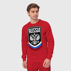 Костюм хлопковый мужской Russia, цвет: красный — фото 2