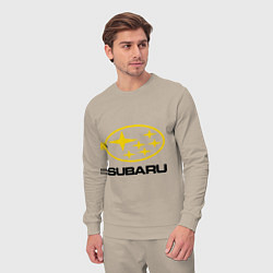 Костюм хлопковый мужской Subaru Logo, цвет: миндальный — фото 2