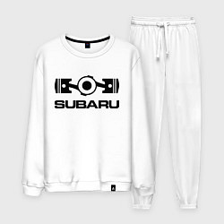 Костюм хлопковый мужской Subaru, цвет: белый
