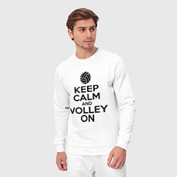 Костюм хлопковый мужской Keep Calm & Volley On, цвет: белый — фото 2