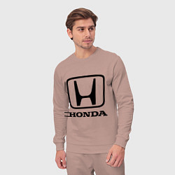 Костюм хлопковый мужской Honda logo, цвет: пыльно-розовый — фото 2