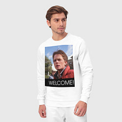 Костюм хлопковый мужской Welcome to the future, цвет: белый — фото 2