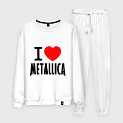 Костюм хлопковый мужской I love Metallica, цвет: белый