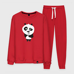 Костюм хлопковый мужской Странная панда, цвет: красный