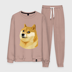 Костюм хлопковый мужской Doge, цвет: пыльно-розовый