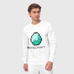 Костюм хлопковый мужской Minecraft Diamond, цвет: белый — фото 2