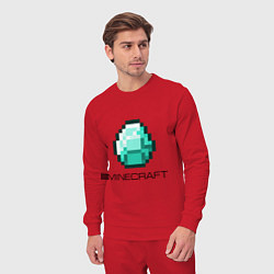 Костюм хлопковый мужской Minecraft Diamond, цвет: красный — фото 2