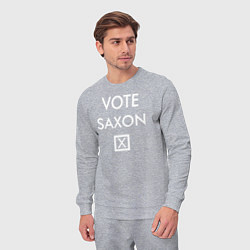 Костюм хлопковый мужской Vote Saxon, цвет: меланж — фото 2