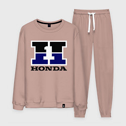 Костюм хлопковый мужской Honda, цвет: пыльно-розовый