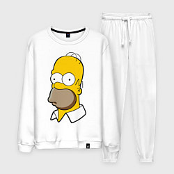 Костюм хлопковый мужской Sad Homer, цвет: белый