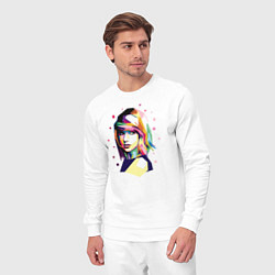 Костюм хлопковый мужской Taylor Swift Art, цвет: белый — фото 2