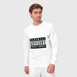 Костюм хлопковый мужской Parental advisory, цвет: белый — фото 2