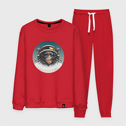 Костюм хлопковый мужской Космонавт 6.6, цвет: красный