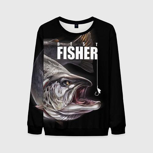 Мужской свитшот Лучший рыбак / 3D-Черный – фото 1