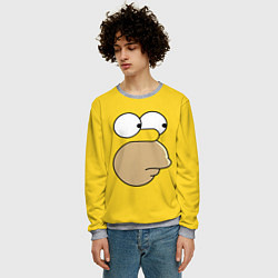 Свитшот мужской Лицо Гомера, цвет: 3D-меланж — фото 2