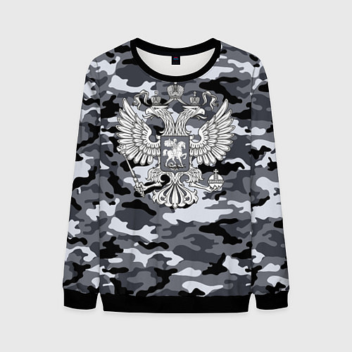 Мужской свитшот Городской камуфляж Россия / 3D-Черный – фото 1
