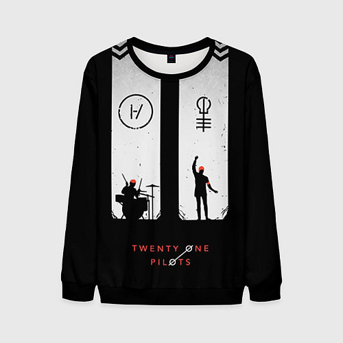 Мужской свитшот Twenty One Pilots: Lines / 3D-Черный – фото 1