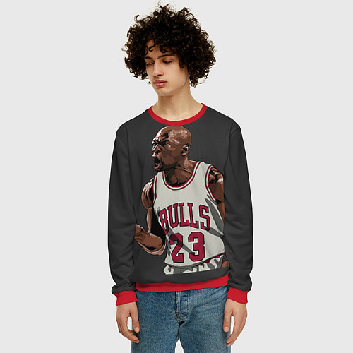 Мужской свитшот Bulls 23: Jordan / 3D-Красный – фото 3