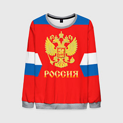 Свитшот мужской Сборная РФ: #72 BOBROVSKY, цвет: 3D-меланж